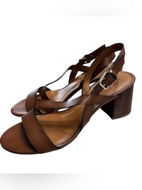 Naturalizer Kendall Brown Strappy Block Heel Sandals Size 10 Summer Wedding